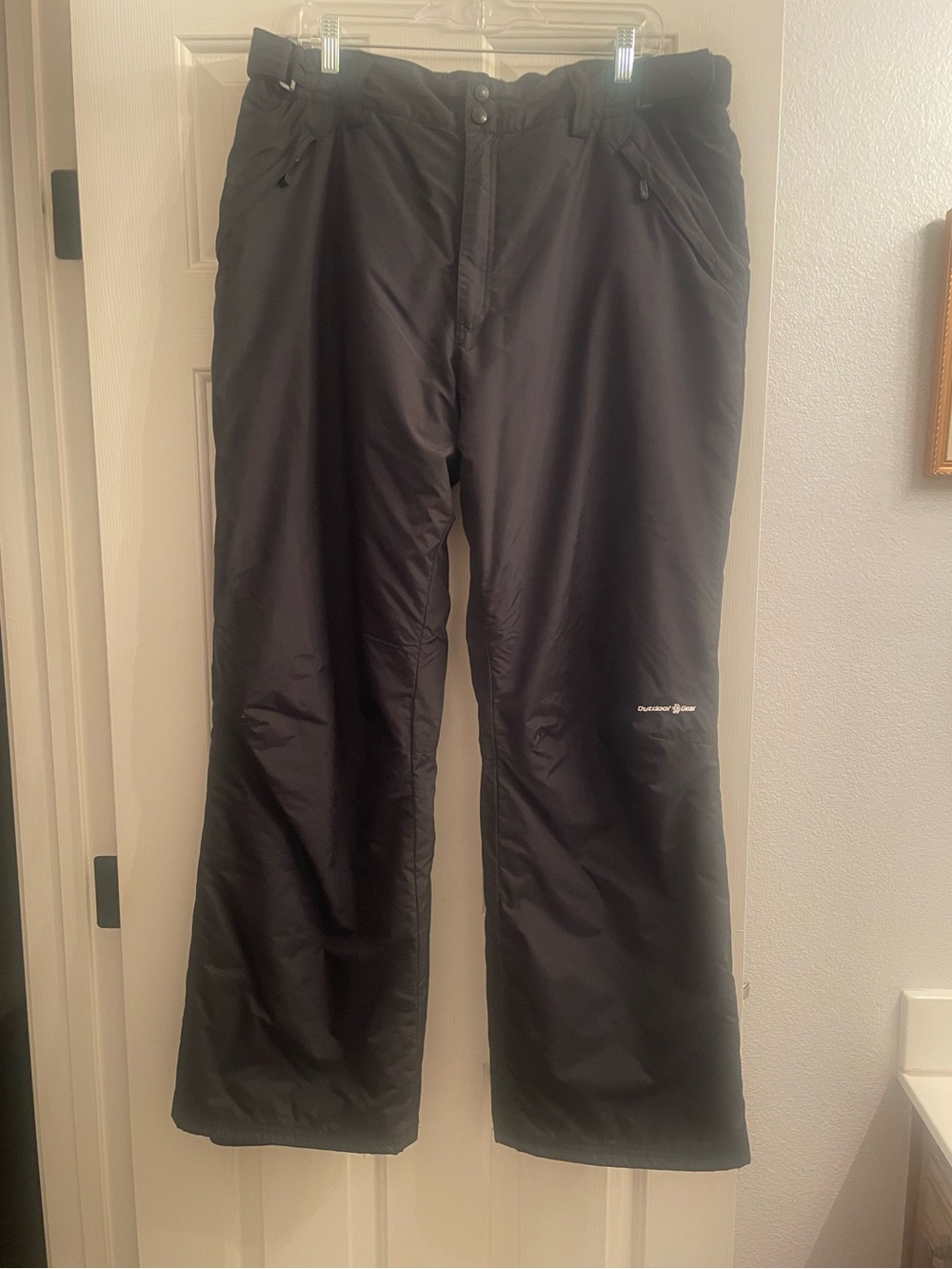 Outdoor Gear Black Insulated Jacket with Orange Logo